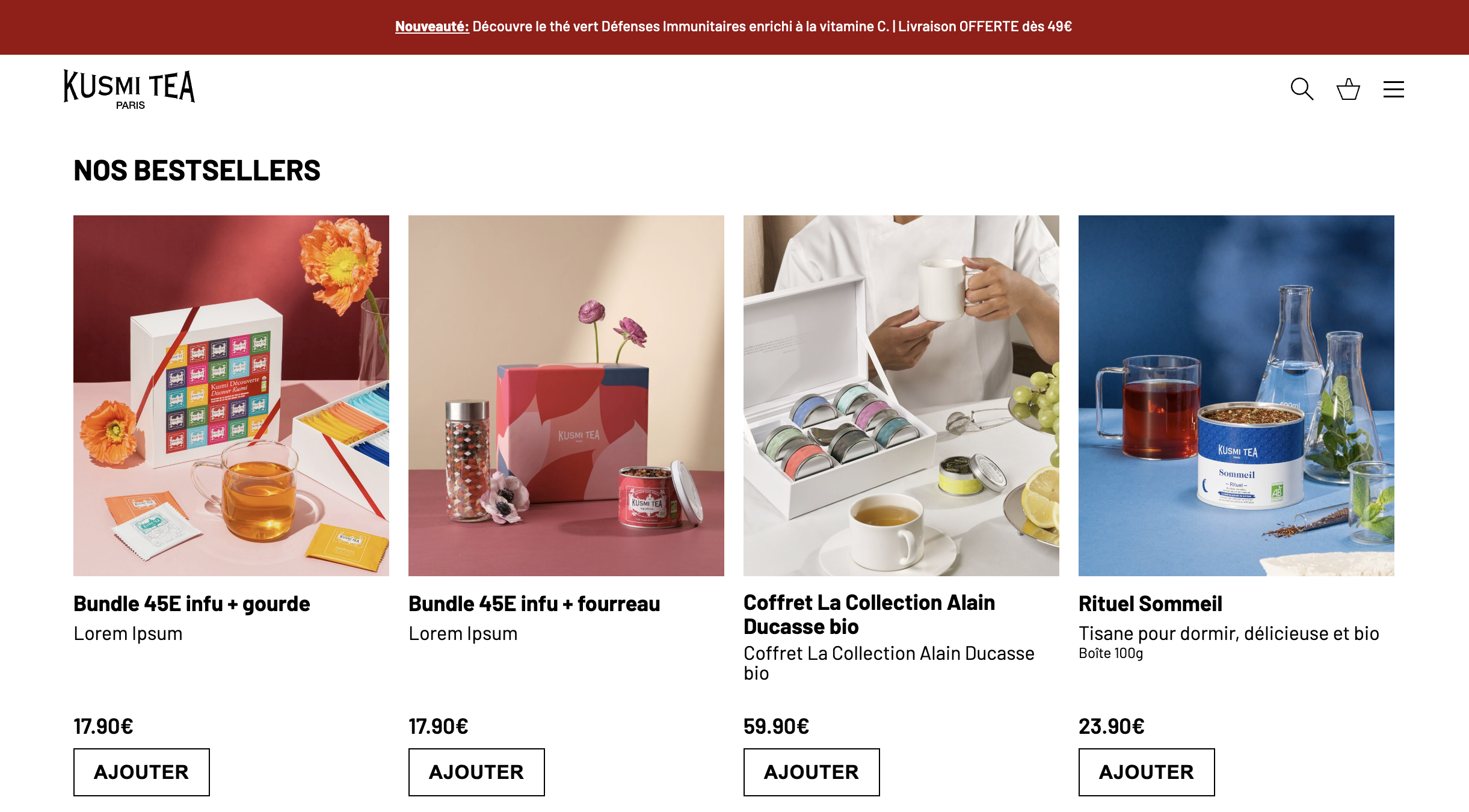 Kusmi Tea Landing Page